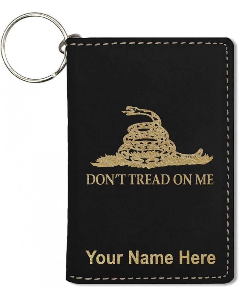 ID Holder Wallet, Gadsden Flag, Personalized Engraving Included (Teal) Black with Gold $15.11 Wallets