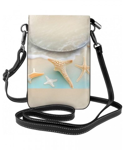 Beach Starfish Women'S With Tassel Small Crossbody Leather Cell Phone Bag Purse For Walking Camping Shopping Dating $17.36 Cr...