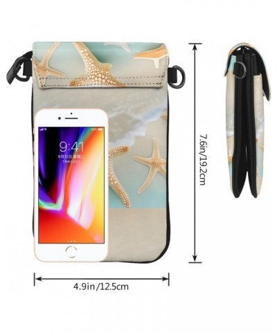 Beach Starfish Women'S With Tassel Small Crossbody Leather Cell Phone Bag Purse For Walking Camping Shopping Dating $17.36 Cr...