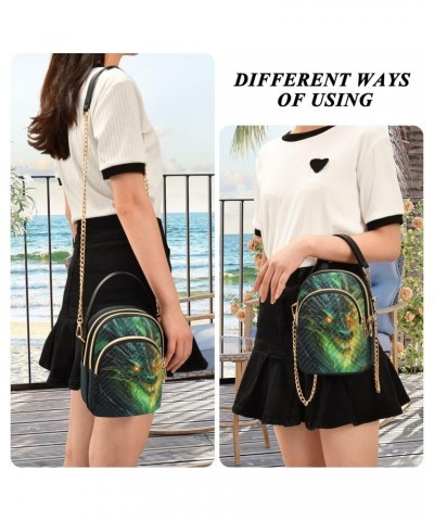 Green Fire Dragon Crossbody Handbags for Women Casual Leather Shoulder Phone Purse $13.00 Crossbody Bags