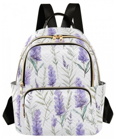 Purple Lavender Floral Backpack for Women Fashion Shoulder Bags Small Casual Daypack Travel Bag S 202a1883 M(11.4"x6.1"x14.17...