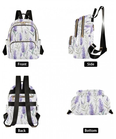 Purple Lavender Floral Backpack for Women Fashion Shoulder Bags Small Casual Daypack Travel Bag S 202a1883 M(11.4"x6.1"x14.17...