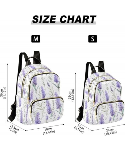 Purple Lavender Floral Backpack for Women Fashion Shoulder Bags Small Casual Daypack Travel Bag S 202a1883 M(11.4"x6.1"x14.17...