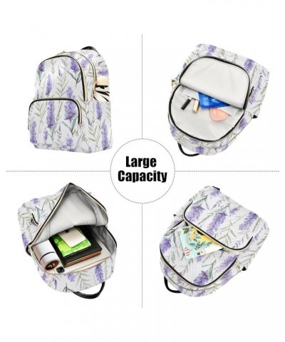 Purple Lavender Floral Backpack for Women Fashion Shoulder Bags Small Casual Daypack Travel Bag S 202a1883 M(11.4"x6.1"x14.17...