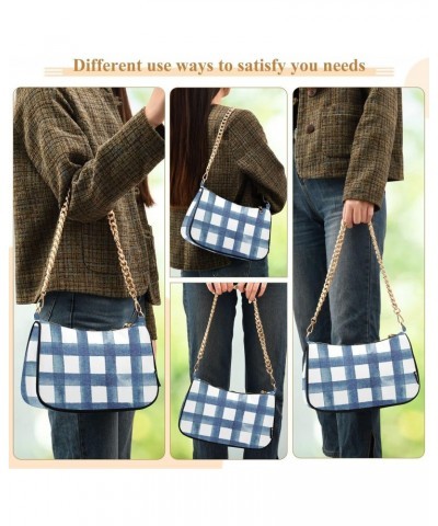 Blue Grunge Shoulder Bag for Women Chain Handbags Womens Tote Satchel Bags with Zipper $15.00 Satchels