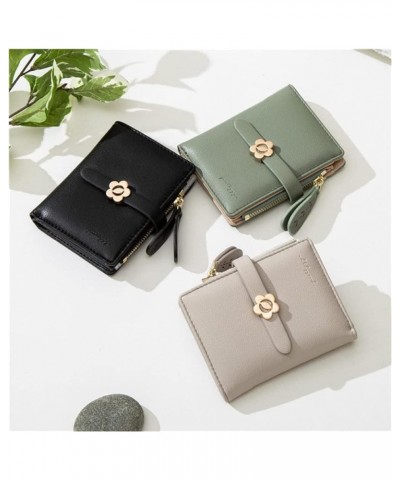 Korean Style Small Fresh Casual Zipper Buckle Short Wallet Student Wallet (Color : Black) Green $48.78 Wallets