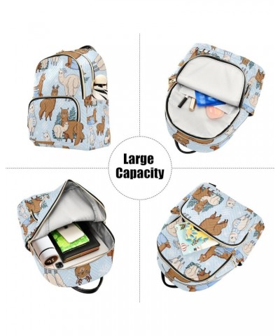 Small Backpack for Women Travel Bag Cute Winter Alpacas Llama Daypack Purse Fashion Shoulder Bag Rucksack Small B17 $11.18 Ba...