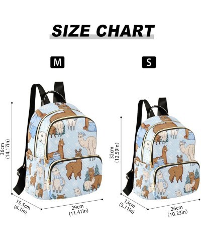 Small Backpack for Women Travel Bag Cute Winter Alpacas Llama Daypack Purse Fashion Shoulder Bag Rucksack Small B17 $11.18 Ba...