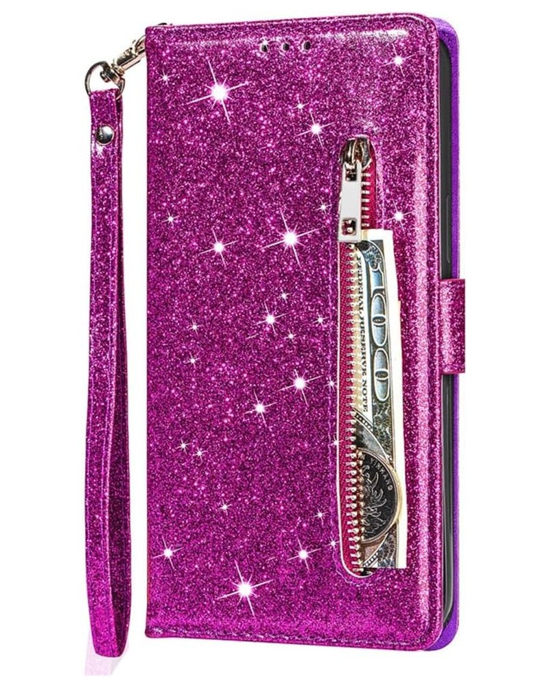 for Google Pixel 6 Magnetic Flip Sparkling Phone Case, Zipper Bag Protective Leather Case Black Pixel 7 Purple $19.99 Totes