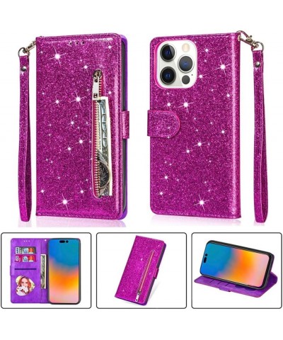 for Google Pixel 6 Magnetic Flip Sparkling Phone Case, Zipper Bag Protective Leather Case Black Pixel 7 Purple $19.99 Totes