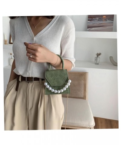 2 Pcs Pearl Handbag Small Square Shoulder Bag Mini Packet Miss Purple Greenx3pcs $13.55 Crossbody Bags