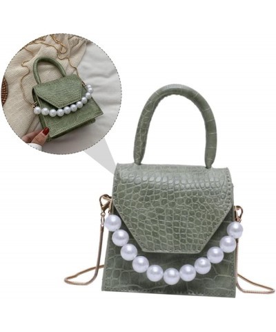 2 Pcs Pearl Handbag Small Square Shoulder Bag Mini Packet Miss Purple Greenx3pcs $13.55 Crossbody Bags