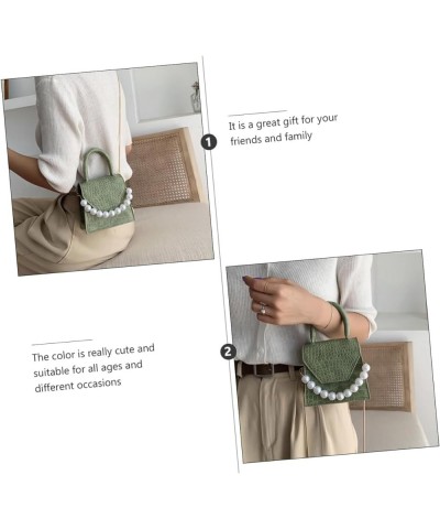 2 Pcs Pearl Handbag Small Square Shoulder Bag Mini Packet Miss Purple Greenx3pcs $13.55 Crossbody Bags