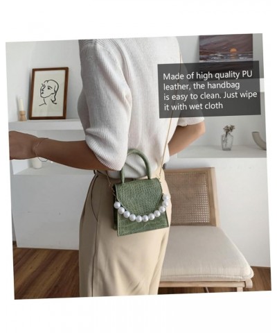 2 Pcs Pearl Handbag Small Square Shoulder Bag Mini Packet Miss Purple Greenx3pcs $13.55 Crossbody Bags