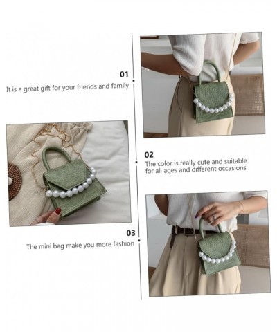 2 Pcs Pearl Handbag Small Square Shoulder Bag Mini Packet Miss Purple Greenx3pcs $13.55 Crossbody Bags