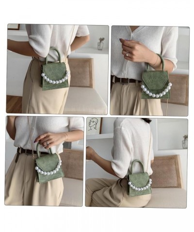 2 Pcs Pearl Handbag Small Square Shoulder Bag Mini Packet Miss Purple Greenx3pcs $13.55 Crossbody Bags