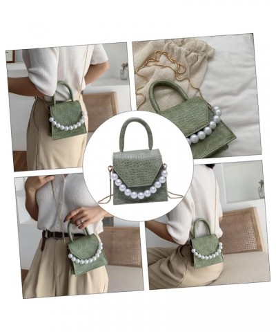 2 Pcs Pearl Handbag Small Square Shoulder Bag Mini Packet Miss Purple Greenx3pcs $13.55 Crossbody Bags