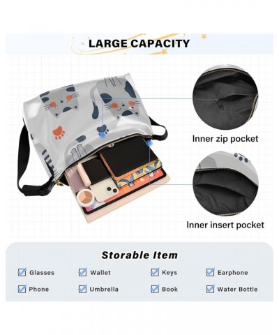 Blot Cat Cartoon Shoulder Bag Crossbody Large Crossbody Bags for Women Shoulder Purse Leather Bags for Women Cute Cats Grey $...