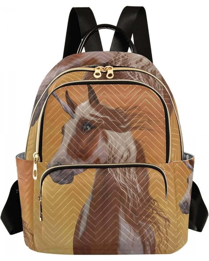 Small Backpack for Women Travel Bag Sorrel Pinto Unicorn Horse Daypack Purse Fashion Shoulder Bag Rucksack Medium B540 $12.74...