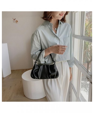 Women's Small Shoulder Bag Cute Soft Small Clutch Wallet Waterproof Leather Handbag Small Hobo Wallet Retro Classic Wa Black ...