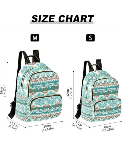 Travel Backpack Purse for Women Fashion Anti-theft Work Casual Turquoise Blue Bohemia Daypack Shoulder Bag Medium Size Small ...