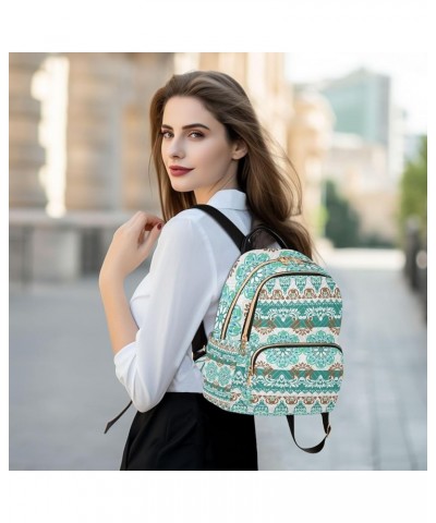 Travel Backpack Purse for Women Fashion Anti-theft Work Casual Turquoise Blue Bohemia Daypack Shoulder Bag Medium Size Small ...