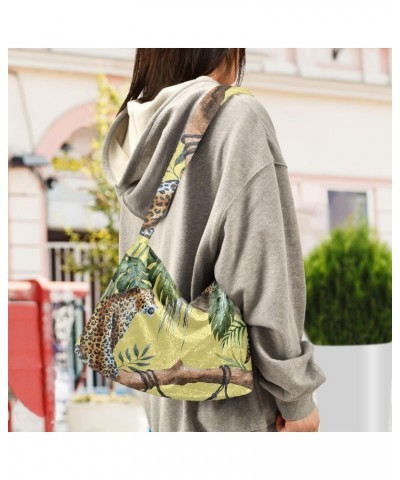 Tropical Leopard Shoulder Tote Bags for Women Furry Crossbody bag Hobo Handbag Purses for Traveling Working Shopping $11.96 T...