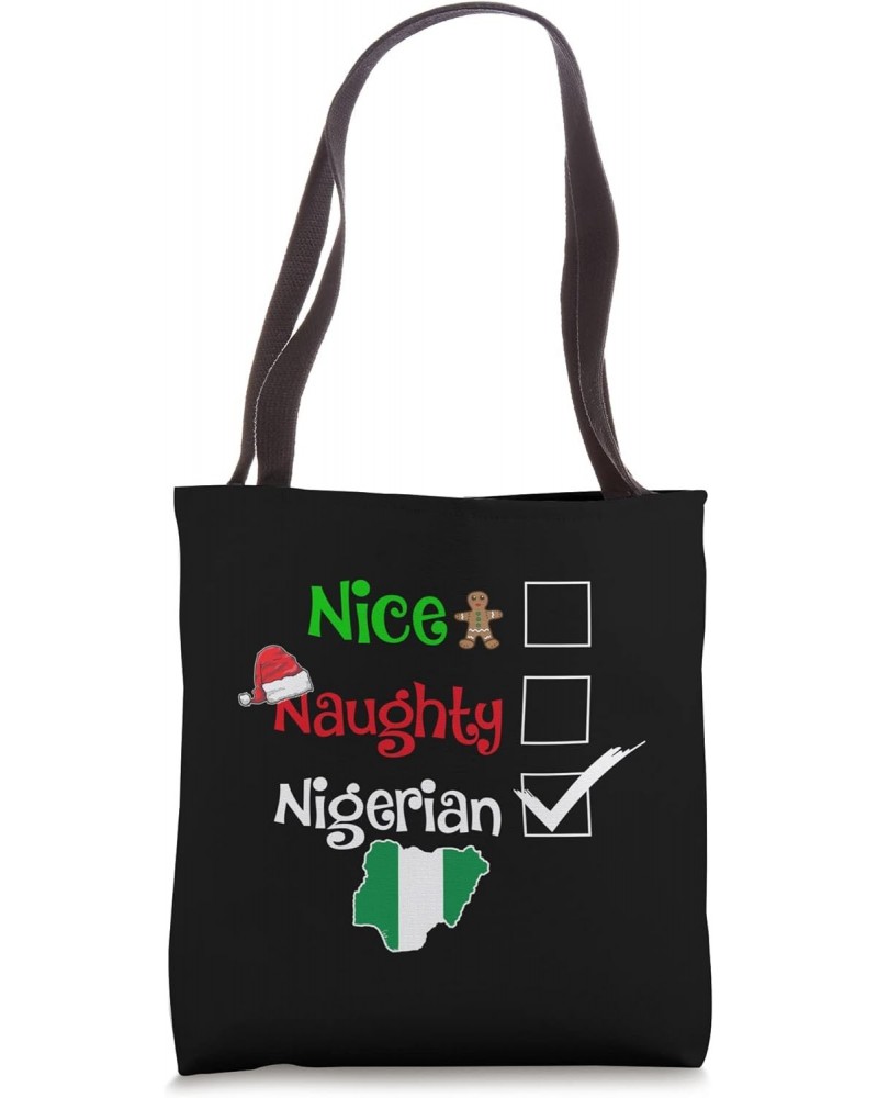 Nice Naughty Nigerian Nigeria Matching Christmas Pajama Pjs Tote Bag $12.46 Totes