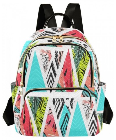 Fashion Backpack Mini Backpack Purse Casual Daily Backpack Triangle Pattern for Travel for College Work Medium $14.96 Backpacks