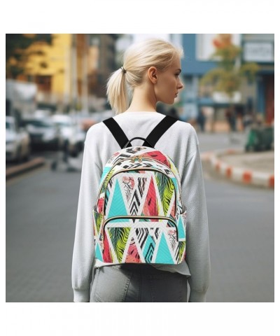 Fashion Backpack Mini Backpack Purse Casual Daily Backpack Triangle Pattern for Travel for College Work Medium $14.96 Backpacks