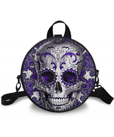 Crossbody Bags for Women,Phone Bag, Round Backpack Messenger Shoulder Bag Cash Handbag Wallet Purse Suger Skull $13.72 Backpacks