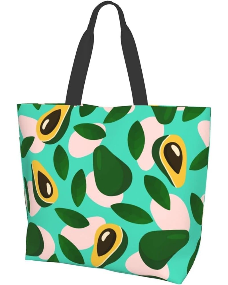 Cute Palms Print Tote Bag Shoulder Bag for Women 19.7x15.7Inch Cute Avocados $14.48 Shoulder Bags