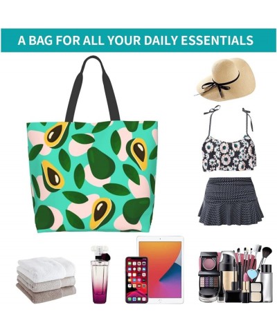 Cute Palms Print Tote Bag Shoulder Bag for Women 19.7x15.7Inch Cute Avocados $14.48 Shoulder Bags