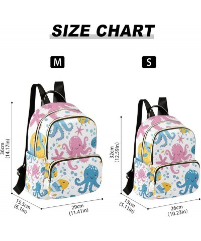 Mini Backpack Purse for Women, Fishes Octopus Travel Bag Casual Daypack Shoulder Bag Small $17.59 Backpacks