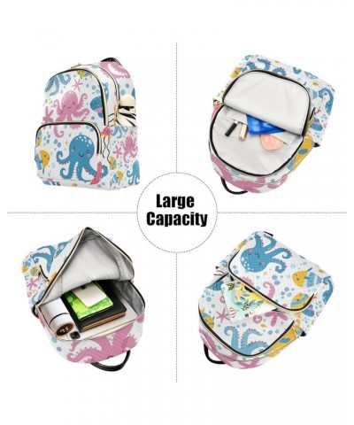 Mini Backpack Purse for Women, Fishes Octopus Travel Bag Casual Daypack Shoulder Bag Small $17.59 Backpacks