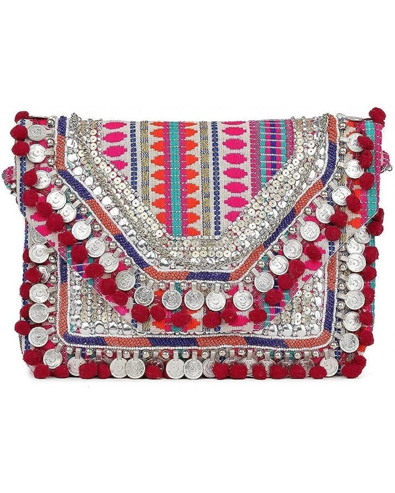 Handcrafted Indian Style Women Hand Bag, Multicolour $16.95 Handbags