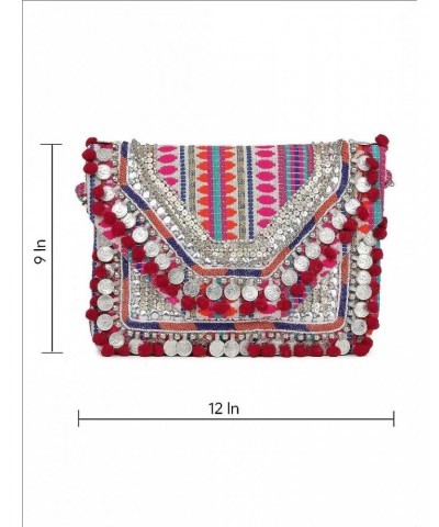 Handcrafted Indian Style Women Hand Bag, Multicolour $16.95 Handbags