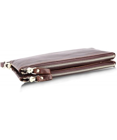 Men Clutch Bag, Genuine Leather Business Card Holder Wallet Long Wallet，PU Leather Men's Wallet 22cm*12cm*3cm Brown $83.34 Wa...