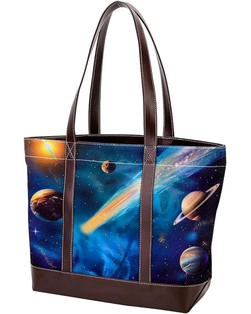 Tote Bag, Large Tote Bags for Women, Tote Bag with Zipper, Universe Space Stars Planet Galaxy, Tote Bags Women Design 6052 $2...