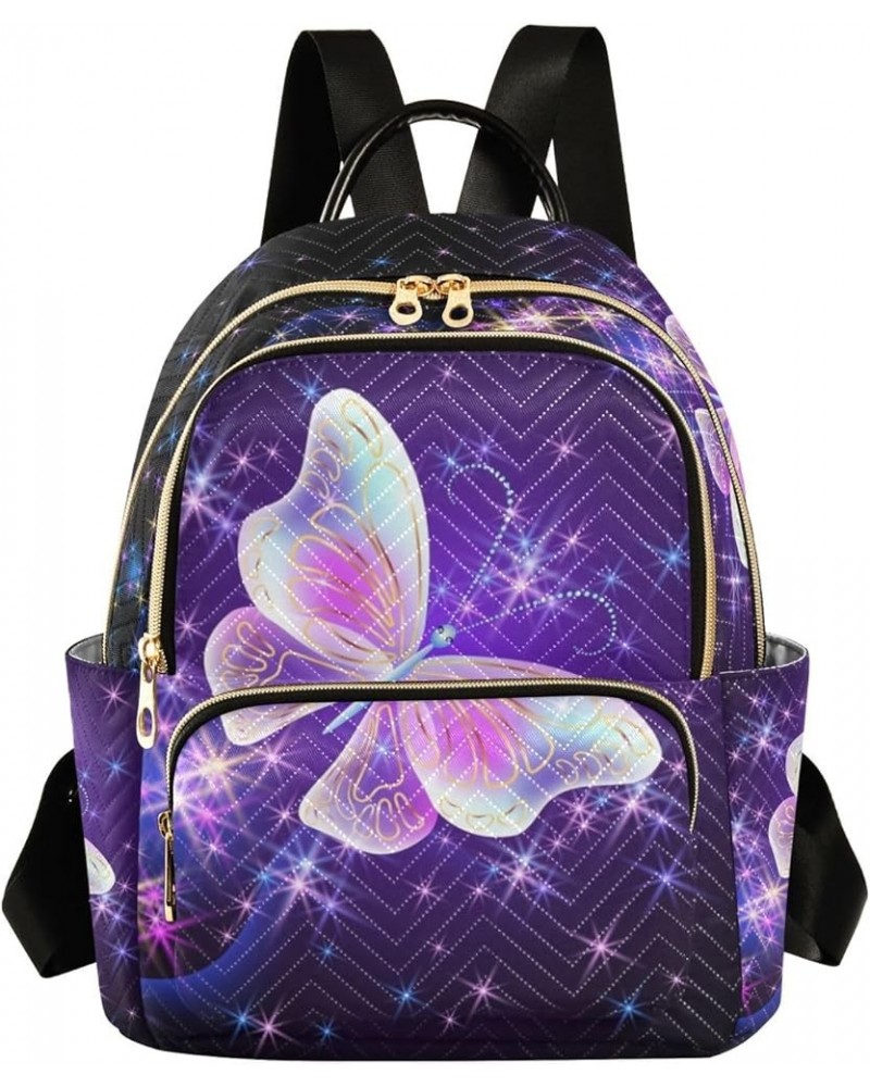 Small Backpack for Women Travel Bag Magic Butterfly Daypack Purse Fashion Shoulder Bag Rucksack Medium B735 $10.40 Backpacks