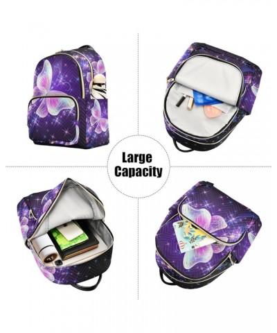 Small Backpack for Women Travel Bag Magic Butterfly Daypack Purse Fashion Shoulder Bag Rucksack Medium B735 $10.40 Backpacks