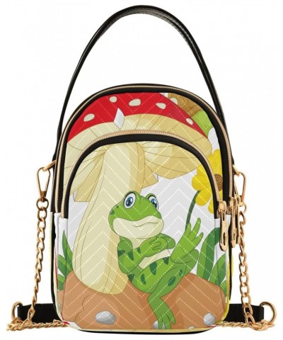 Frog Snail Mushroom Small Chain Crossbody Travel Bag Handbag Cell Phone Purse for Women $11.22 Crossbody Bags