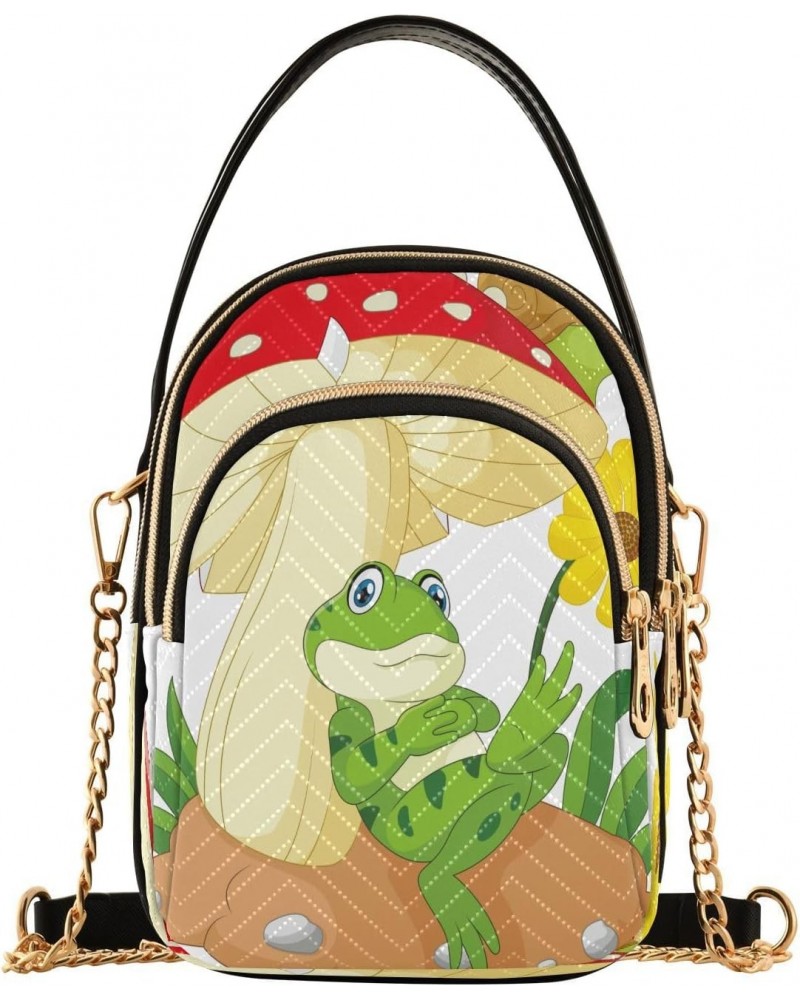 Frog Snail Mushroom Small Chain Crossbody Travel Bag Handbag Cell Phone Purse for Women $11.22 Crossbody Bags