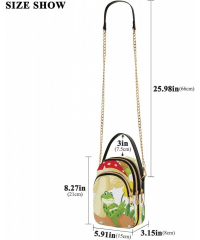 Frog Snail Mushroom Small Chain Crossbody Travel Bag Handbag Cell Phone Purse for Women $11.22 Crossbody Bags