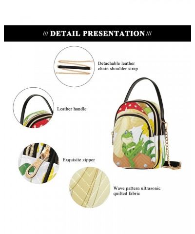 Frog Snail Mushroom Small Chain Crossbody Travel Bag Handbag Cell Phone Purse for Women $11.22 Crossbody Bags