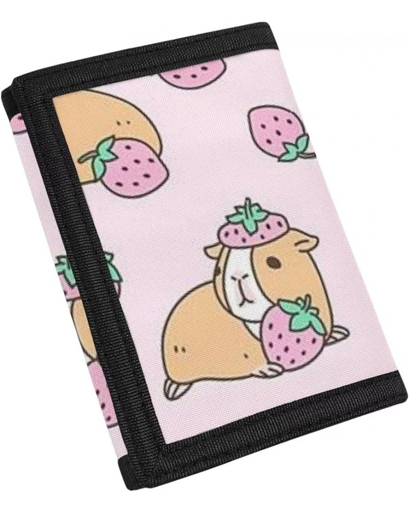 Rose Wallet for Teens Girls 9-12 Aesthetic Women Trifold Wallet Durable Money Organizer Black and Gray guinea pig $9.35 Wallets