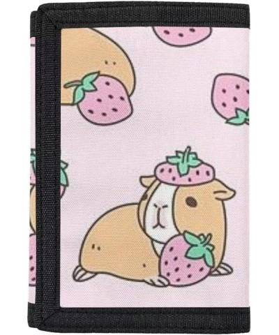 Rose Wallet for Teens Girls 9-12 Aesthetic Women Trifold Wallet Durable Money Organizer Black and Gray guinea pig $9.35 Wallets