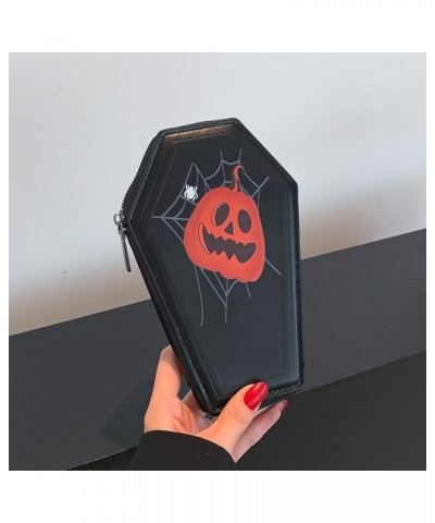 Women PU Leather Shoulder Bag Gothic Skull Clutch Bag Zipper Closure Multipurpose Female Halloween Daily Bag Style One $10.57...