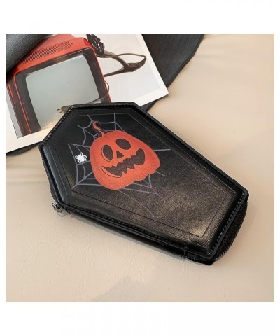 Women PU Leather Shoulder Bag Gothic Skull Clutch Bag Zipper Closure Multipurpose Female Halloween Daily Bag Style One $10.57...