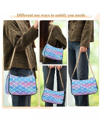 Shoulder Bags for Women Seamless Fish Scale Hobo Tote Handbag Small Clutch Purse with Zipper Closure $18.28 Shoulder Bags